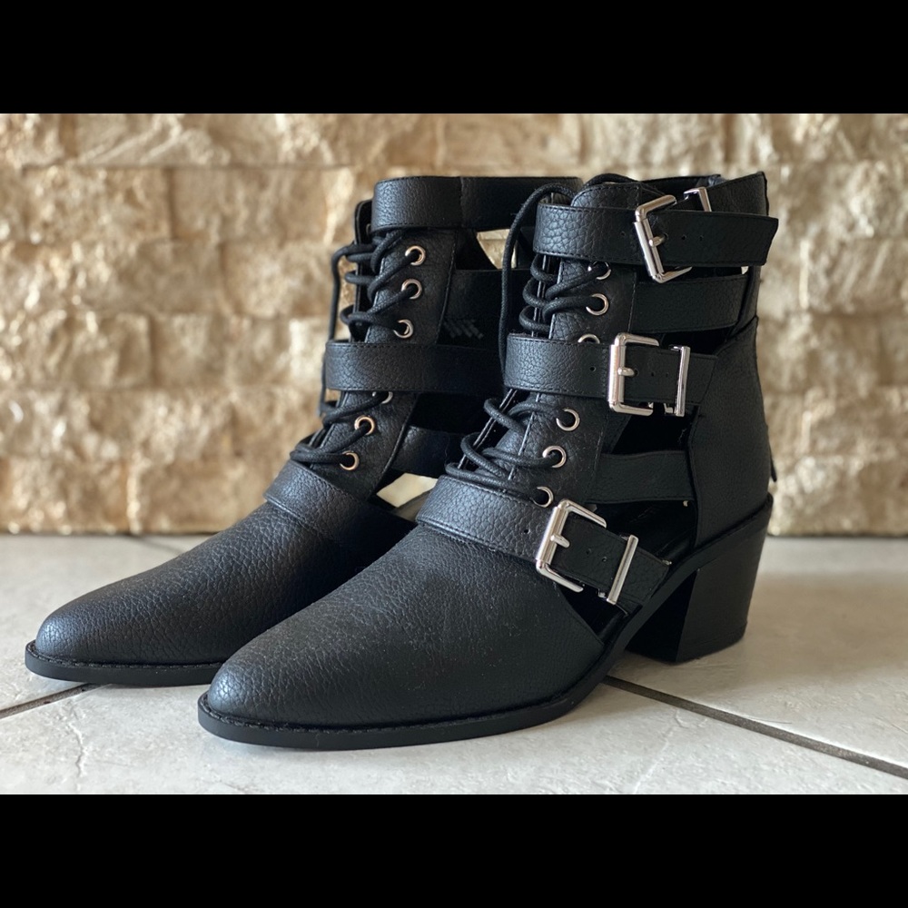 Express Black Cut-Out Booties